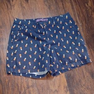 Gloria Vanderbilt Navy Pineapple Print Shorts
